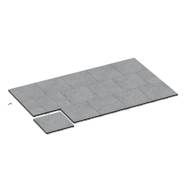 Typische Verlegung oder Einbausituation für den Artikel 5475 von WARCO - Płytka tarasowa 3 cm, Farbton Szary melanż in der Abmessung 500 x 500 x 30 mm.