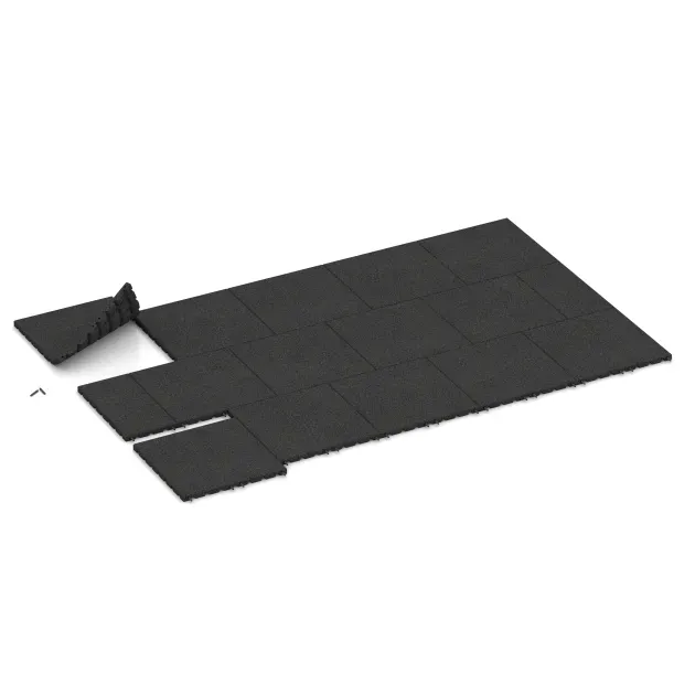 Typische Verlegung oder Einbausituation für den Artikel 3977 von WARCO - Płyta podłogowa dla psów, Farbton Antracyt in der Abmessung 500 x 500 x 30 mm.