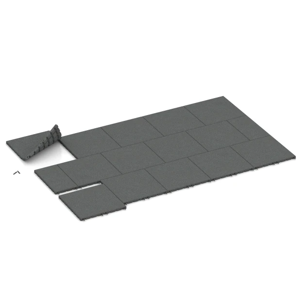 Typische Verlegung oder Einbausituation für den Artikel 0565 von WARCO - Płyta tarasowa – 3 cm, Farbton Szary łupkowy in der Abmessung 50 x 50 x 3 cm.