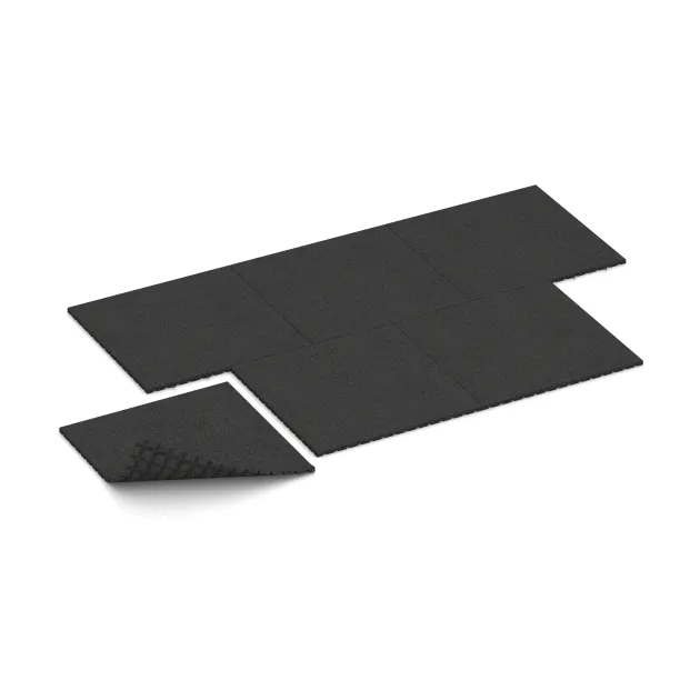 Typische Verlegung oder Einbausituation für den Artikel 3995 von WARCO - Płyta podłogowa dla psów, Farbton Antracyt in der Abmessung 1000 x 1000 x 30 mm.