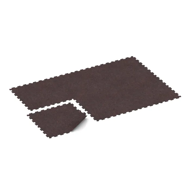 Typische Verlegung oder Einbausituation für den Artikel 1049 von WARCO - Nawierzchnia Fitness Kompakt, Farbton Czerwony lekko nakrapiany in der Abmessung 970 x 970 x 8 mm.