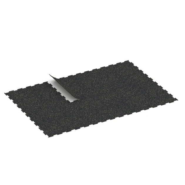Typische Verlegung oder Einbausituation für den Artikel 6454 von WARCO - Nawierzchnia Fitness Kompakt, Farbton Żółty lekko nakrapiany in der Abmessung 100 × 100 × 0,8 cm.