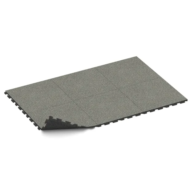 Typische Verlegung oder Einbausituation für den Artikel 1571 von WARCO - Nawierzchnia na place zabaw, Farbton Klasyczny granit in der Abmessung 1000 x 1000 x 30 mm.
