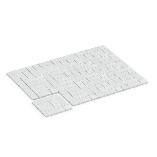 Typische Verlegung oder Einbausituation für den Artikel 6235 von WARCO - Wzór panelowy – Płytki tarasowe, Farbton Kreda in der Abmessung 38,5 x 38,5 x 2 cm.