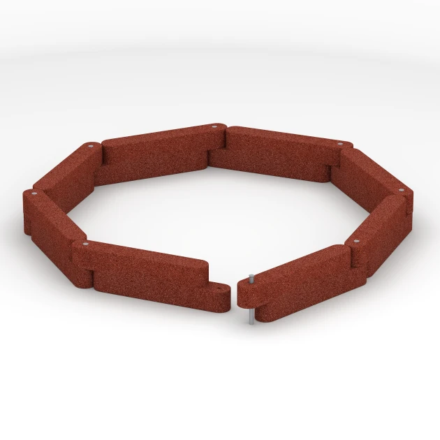 Typische Verlegung oder Einbausituation für den Artikel 6640 von WARCO - Obrzeże gumowe, Farbton Czerwony ceglasty in der Abmessung 100 x 15 x 30 cm.