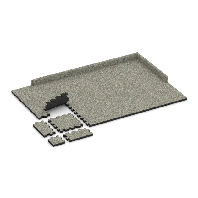 Typische Verlegung oder Einbausituation für den Artikel 6106 von WARCO - Płytka na obrzeża basenu bezfugowa, Farbton Jasny granit in der Abmessung 306 x 306 x 30 mm.