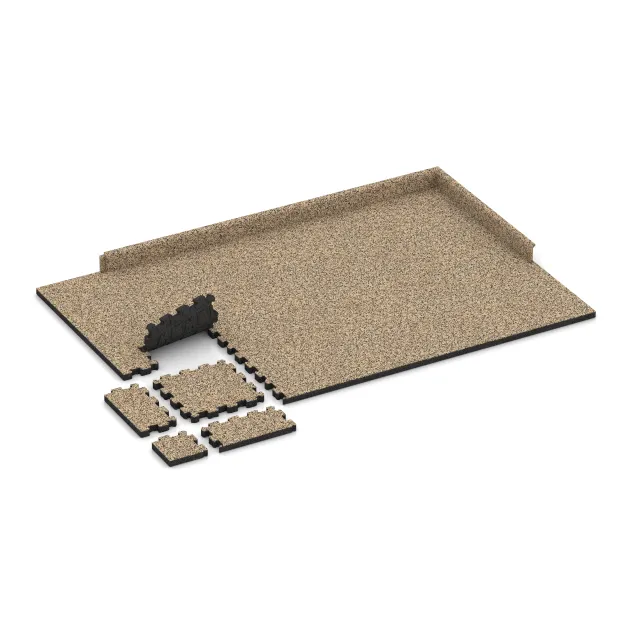 Typische Verlegung oder Einbausituation für den Artikel 6108 von WARCO - Płytka na obrzeża basenu bezfugowa, Farbton Trawertyn in der Abmessung 306 x 306 x 30 mm.