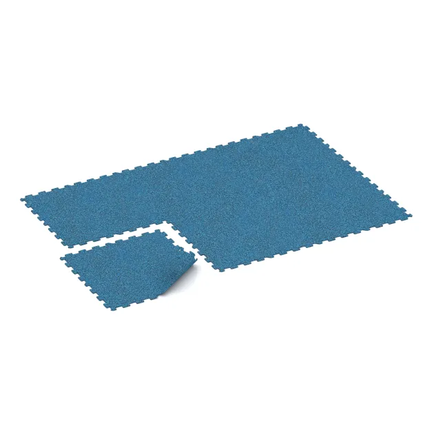 Typische Verlegung oder Einbausituation für den Artikel 1029 von WARCO - Nawierzchnia Fitness Kompakt, Farbton Atlantyk in der Abmessung 970 x 970 x 8 mm.