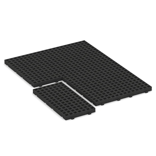 Typische Verlegung oder Einbausituation für den Artikel 6114 von WARCO - Mata gumowa trawnikowa na plac zabaw, Farbton Antracyt in der Abmessung 100 × 50 × 6,5 cm.