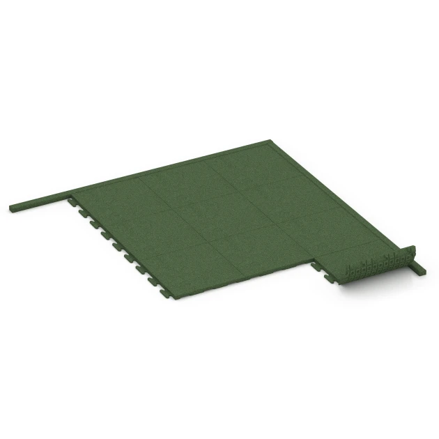 Typische Verlegung oder Einbausituation für den Artikel 3786 von WARCO - Krawężnik gumowy elastyczny, Farbton Zielony trawiasty in der Abmessung 100 x 5 x 25 cm.