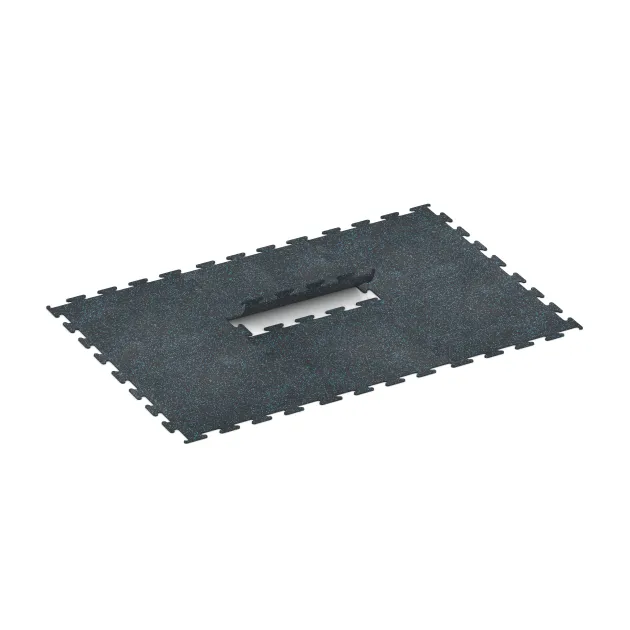 Typische Verlegung oder Einbausituation für den Artikel 3754 von WARCO - Nawierzchnia Fitness Performance Elite, Farbton Niebiesko lekko nakrapiany in der Abmessung 1000 x 1000 x 10 mm.