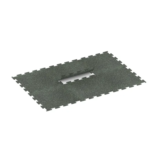 Typische Verlegung oder Einbausituation für den Artikel 3755 von WARCO - Nawierzchnia Fitness Performance Elite, Farbton Zielony lekko nakrapiany in der Abmessung 1000 x 1000 x 10 mm.