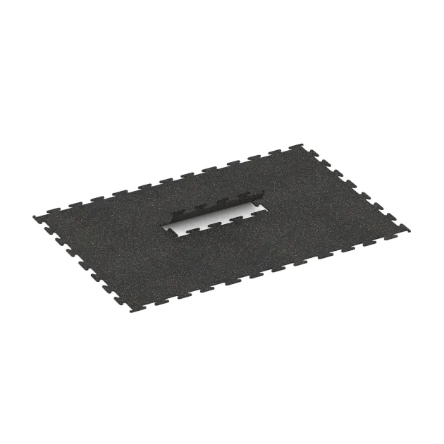 Typische Verlegung oder Einbausituation für den Artikel 3752 von WARCO - Nawierzchnia Fitness Performance Elite, Farbton Żółty lekko nakrapiany in der Abmessung 1000 x 1000 x 10 mm.