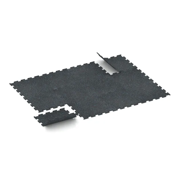 Typische Verlegung oder Einbausituation für den Artikel 3766 von WARCO - Nawierzchnia Fitness Performance Elite, Farbton Niebiesko lekko nakrapiany in der Abmessung 500 x 500 x 10 mm.