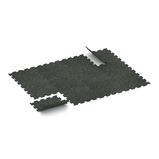 Typische Verlegung oder Einbausituation für den Artikel 3767 von WARCO - Nawierzchnia Fitness Performance Elite, Farbton Zielony lekko nakrapiany in der Abmessung 500 x 500 x 10 mm.