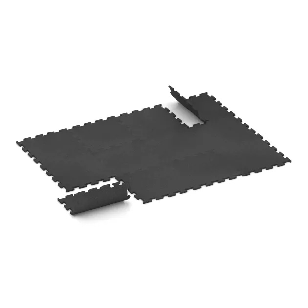 Typische Verlegung oder Einbausituation für den Artikel 3750 von WARCO - Nawierzchnia Fitness Performance Elite, Farbton Antracyt in der Abmessung 500 x 500 x 15 mm.