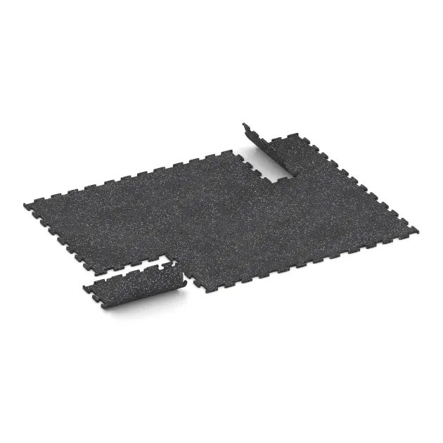 Typische Verlegung oder Einbausituation für den Artikel 3780 von WARCO - Nawierzchnia Fitness Performance Elite, Farbton Szary lekko nakrapiany in der Abmessung 500 x 500 x 15 mm.