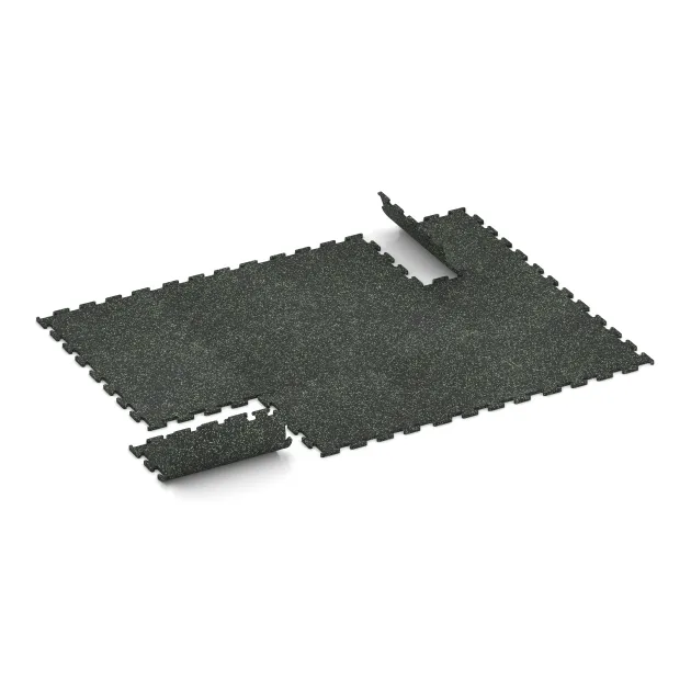 Typische Verlegung oder Einbausituation für den Artikel 3771 von WARCO - Nawierzchnia Fitness Performance Elite, Farbton Zielony lekko nakrapiany in der Abmessung 500 x 500 x 15 mm.