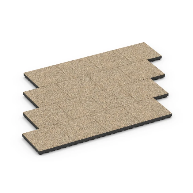 Typische Verlegung oder Einbausituation für den Artikel 6446 von WARCO - Płyta amortyzująca – 210 cm, Farbton Trawertyn in der Abmessung 50 x 50 x 7 cm.