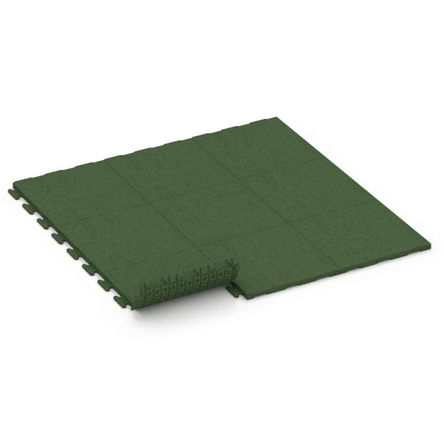 Typische Verlegung oder Einbausituation für den Artikel 7054 von WARCO - Płyta gumowa na taras Linea, Farbton Zielony trawiasty in der Abmessung 50 x 50 x 3 cm | 0,25 m².