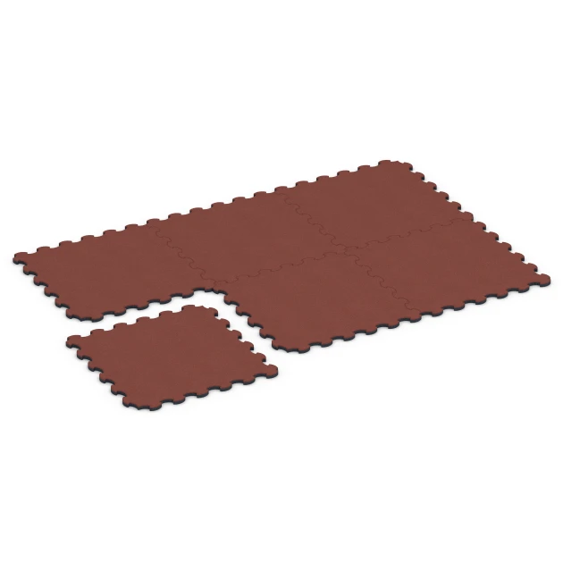 Typische Verlegung oder Einbausituation für den Artikel 6392 von WARCO - Stallmatte Puzzle, Farbton Czerwony ceglasty in der Abmessung 102,5 x 102,5 x 3 cm | 1,05 m².