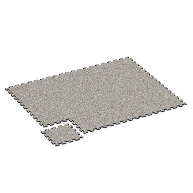 Typische Verlegung oder Einbausituation für den Artikel 6824 von WARCO - Fitness Active podłoga, Farbton Szary granit in der Abmessung 44,6 x 44,6 x 1,8 cm.