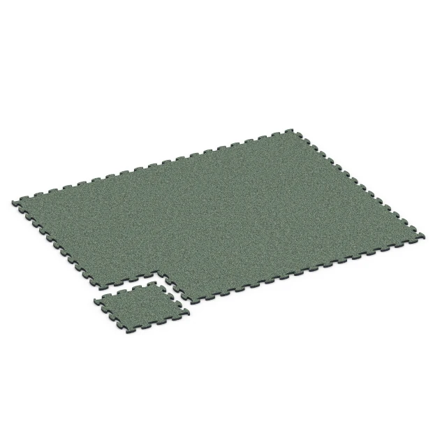 Typische Verlegung oder Einbausituation für den Artikel 6825 von WARCO - Fitness Active podłoga, Farbton Trawnik angielski in der Abmessung 44,6 x 44,6 x 1,8 cm.
