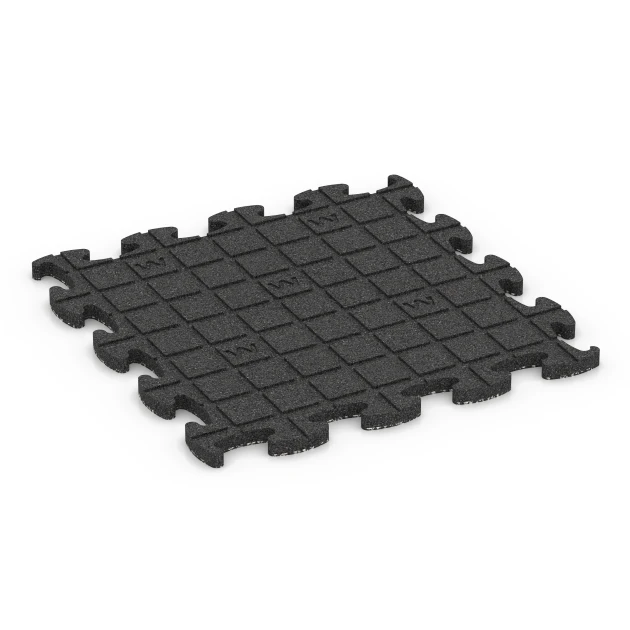 Typische Verlegung oder Einbausituation für den Artikel 6931 von WARCO - Mata puzzle na plac zabaw, Farbton Ciemnoszary granit in der Abmessung 46 x 46 × 2,8 cm.
