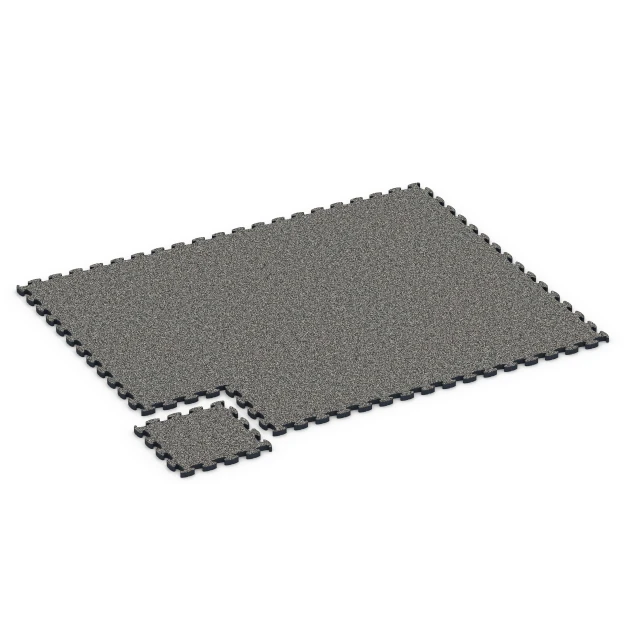 Typische Verlegung oder Einbausituation für den Artikel 6877 von WARCO - Fitness Max Floor System, Farbton Ciemnoszary granit in der Abmessung 44,6 x 44,6 × 2,8 cm.