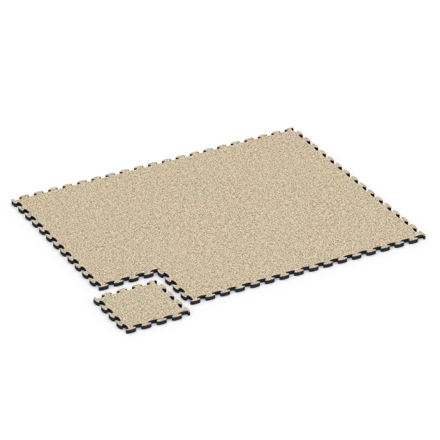Typische Verlegung oder Einbausituation für den Artikel 6883 von WARCO - Fitness Max Floor System, Farbton Trawertyn in der Abmessung 44,6 x 44,6 × 2,8 cm.