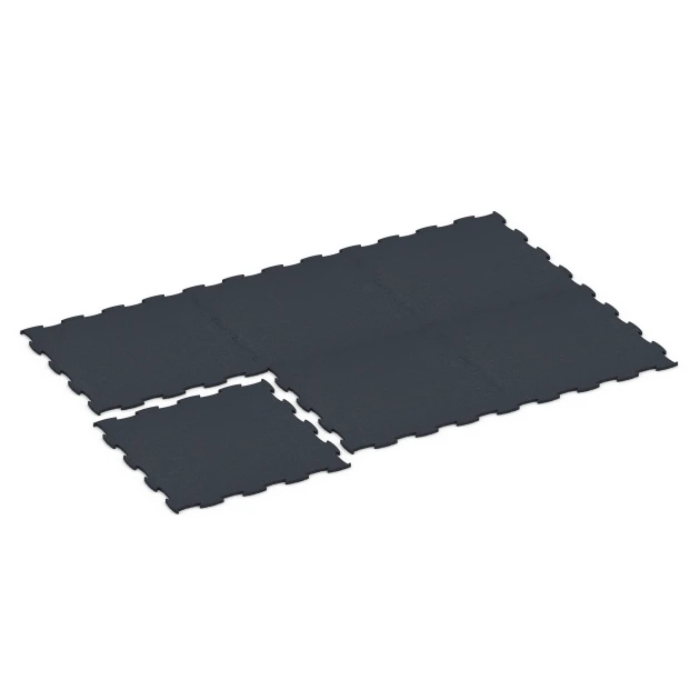 Typische Verlegung oder Einbausituation für den Artikel 6968 von WARCO - Fitness Premium podłoga Plus, Farbton Antracyt in der Abmessung 99 x 99 x 1,8 cm.