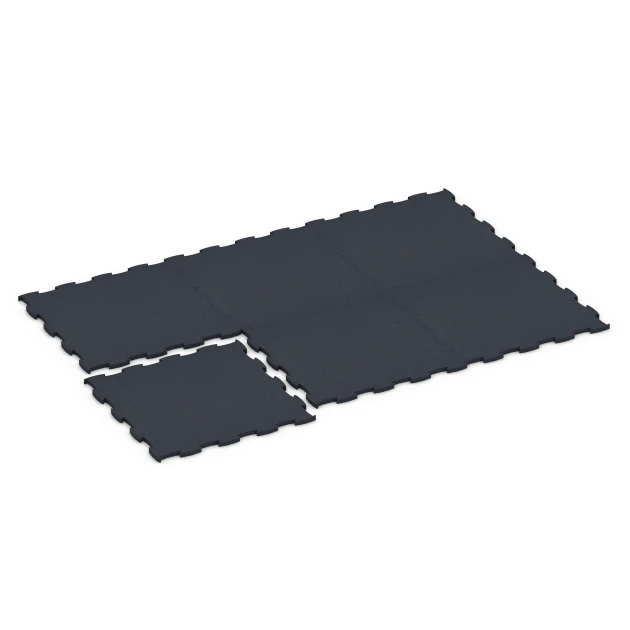 Typische Verlegung oder Einbausituation für den Artikel 6969 von WARCO - Fitness Premium podłoga Plus, Farbton Antracyt in der Abmessung 99 x 99 x 2,8 cm.