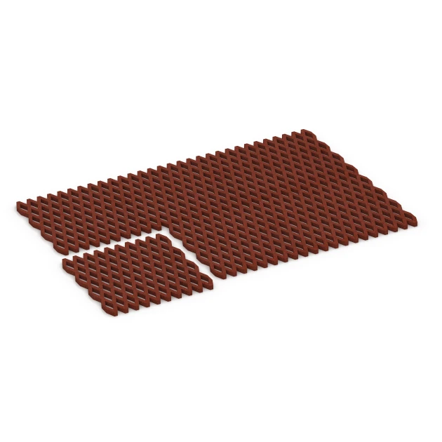 Typische Verlegung oder Einbausituation für den Artikel 7010 von WARCO - Bezpieczna kratka trawnikowa, Farbton Czerwony ceglasty in der Abmessung 100 x 100 x 4 cm.