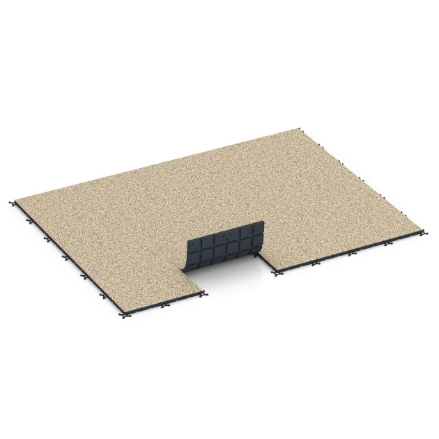 Typische Verlegung oder Einbausituation für den Artikel 7138 von WARCO - Podłoga na siłownię zewnętrzną, Farbton Trawertyn in der Abmessung 60 x 60 x 3 cm | 0,36 m².