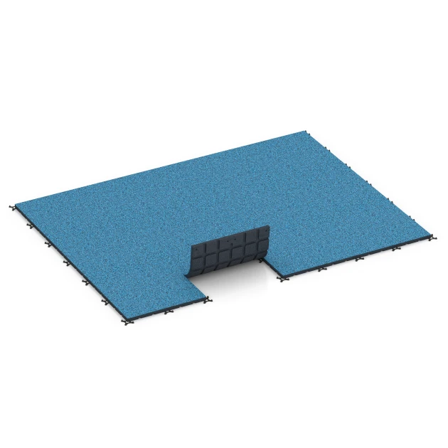 Typische Verlegung oder Einbausituation für den Artikel 7139 von WARCO - Podłoga na siłownię zewnętrzną, Farbton Atlantyk in der Abmessung 60 x 60 x 3 cm | 0,36 m².