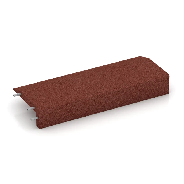 Foto der hinteren Seite vom unsymmetrischen WARCO-Formteil 2606: Nakładka gumowa na krawężnik, Design Czerwony ceglasty, Maße 100 × 40 cm | 5/15 cm.