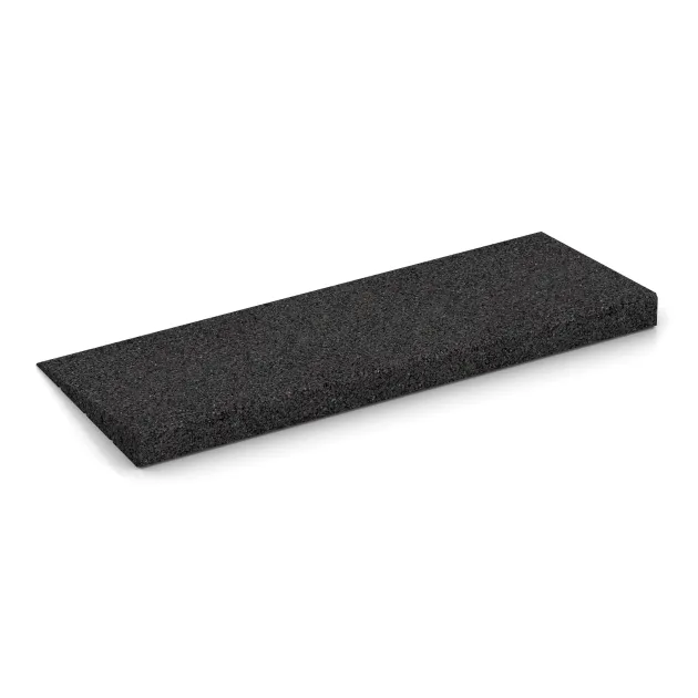 Foto der hinteren Seite vom unsymmetrischen WARCO-Formteil 2508: Rampa progowa 75 cm, Design Antracyt, Maße 750 x 300 x 50/8 mm.