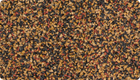 Próbka koloru Terakota WARCO dla naturalnie wyglądających powierzchni, wykonana z pełnokolorowego granulatu gumowego EPDM.
