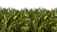 Próbka płyty WARCO z laminowaną sztuczną trawą w kolorze zielonym.